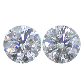 6.95 cttw Pair of Round Natural Diamonds : G / I1