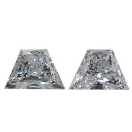 0.38 cttw Pair of Trapezoid Diamonds : E / VS2