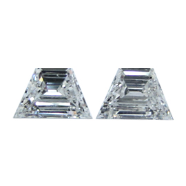 0.83 cttw Pair of Trapezoid Natural Diamonds : H / VS2