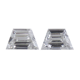0.28 cttw Pair of Trapezoid Natural Diamonds : G / SI1