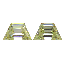 0.71 cttw Pair of Trapezoid Diamonds : Fancy Light Yellow / VS2