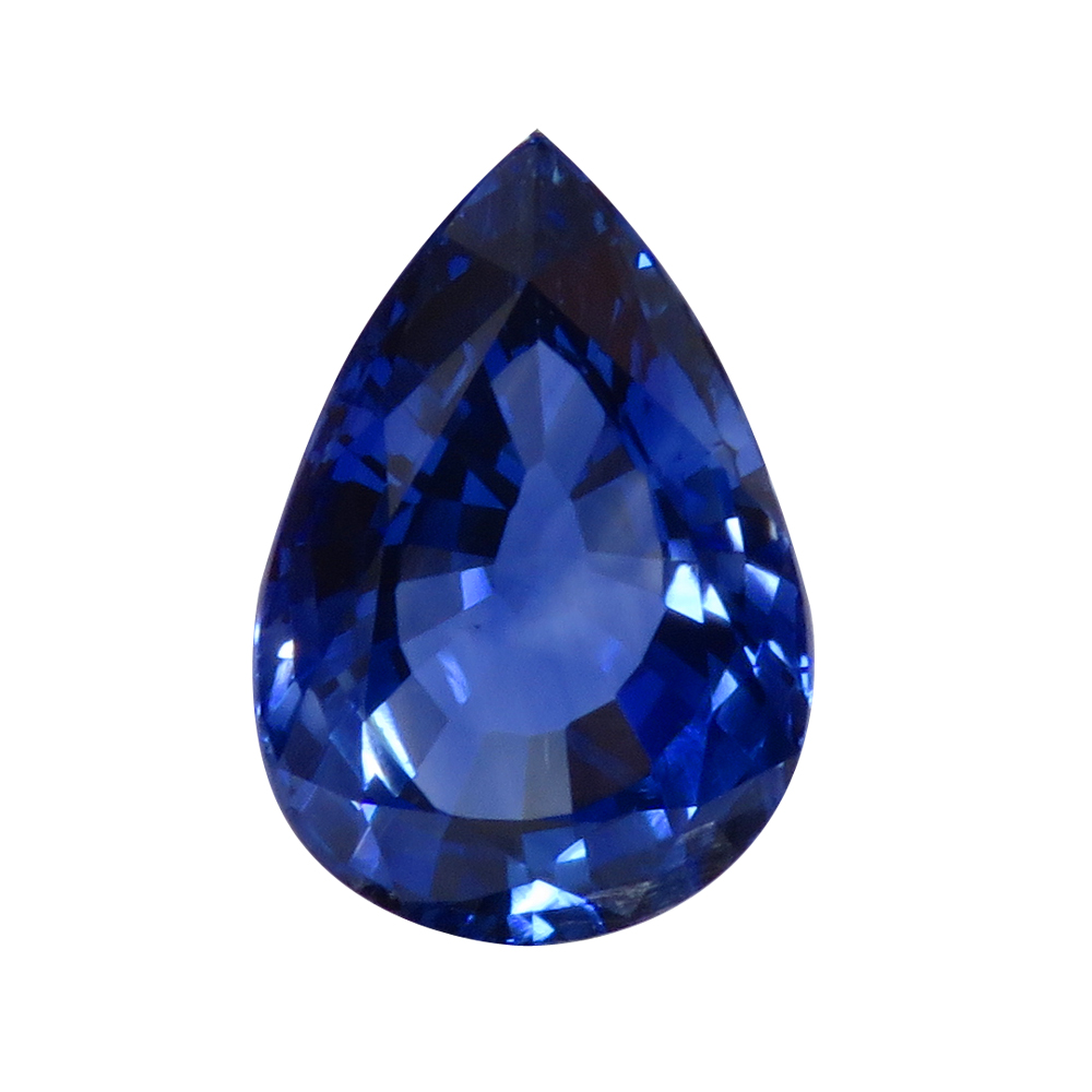 3.29 ct Pear Shape Blue Sapphire : Rich Royal Blue