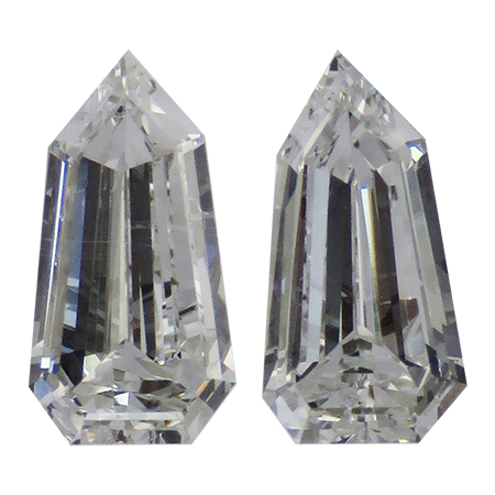 0.66 cttw Pair of Bullet Natural Diamonds : G / SI1