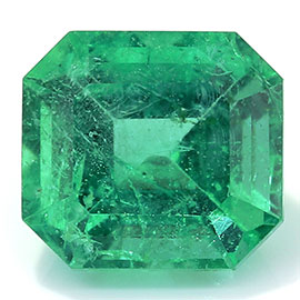 1.28 ct Fine Grass Green Natural Emerald Cut Natural Emerald