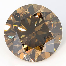 1.22 ct Round Diamond : Fancy Deep Brown Orange / VS2