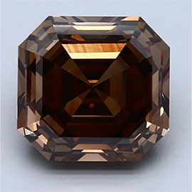 4.01 ct Asscher Cut Diamond : Fancy Dark Orangy Brown / VS2