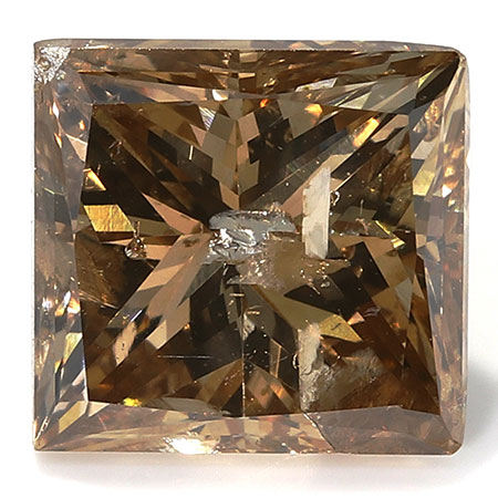 2.01 ct Princess Cut Diamond : Fancy Champagne / I1