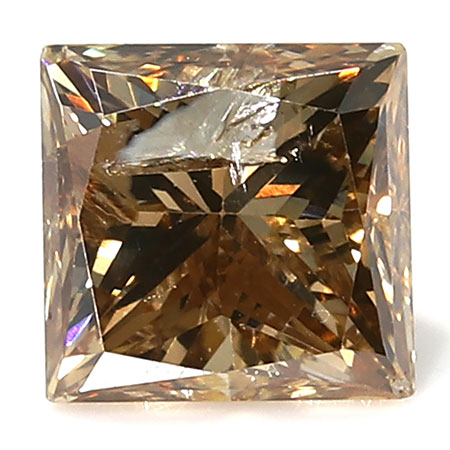 0.46 ct Princess Cut Diamond : Fancy Champagne / I1