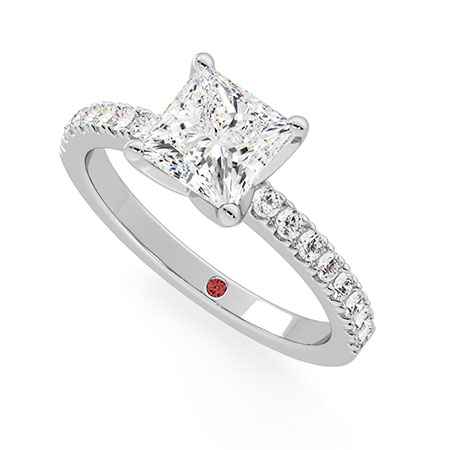 Platinum Multi Stone Setting : Diamonds & Ruby