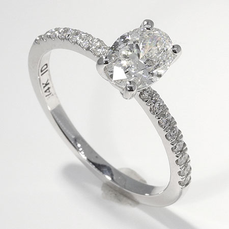 14K White Gold Multi Stone Ring : 0.88 cttw Diamonds