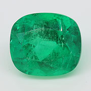 2.96 ct Intense Green Cushion Cut Natural Emerald