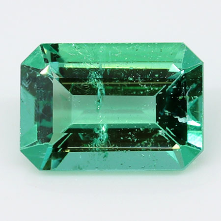 0.69 ct Emerald Cut Natural Emerald : Fine Grass Green