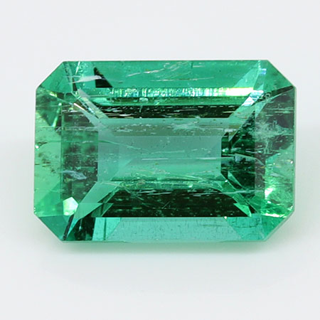 0.81 ct Emerald Cut Natural Emerald : Fine Grass Green