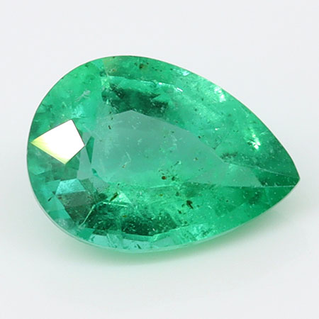 0.63 ct Pear Shape Natural Emerald : Fine Grass Green