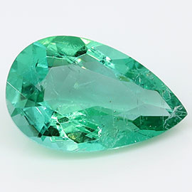 0.73 ct Pear Shape Natural Emerald : Fine Grass Green