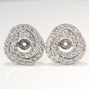 18K White Gold 0.50cttw Diamond Earring Jackets