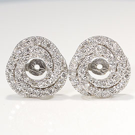 18K White Gold Earring Jackets : 0.50 cttw Diamonds