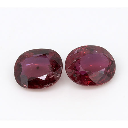 0.70 cttw Pair of Oval Natural Rubies : RED