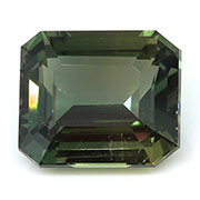 2.07 ct Olive Green Emerald Cut Natural Green Sapphire