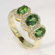 14K Yellow Gold 1.55cttw Tourmaline & Diamond Ring