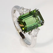 14K White Gold 3.88cttw Tourmaline & Diamond Ring