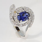 14K White Gold 1.27cttw Sapphire & Diamond Ring