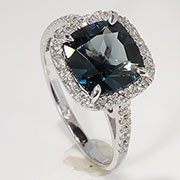 14K White Gold 4.14cttw Topaz London & Diamond Ring