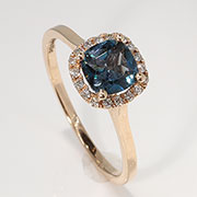 14K Rose Gold 1.32cttw Topaz London & Diamond Ring