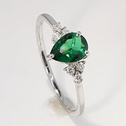 14K White Gold 0.69cttw Tsavorite & Diamond Ring