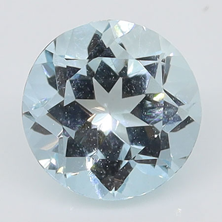 0.47 ct Round Natural Aquamarine : Rich Blue