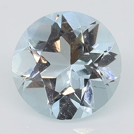 0.33 ct Round Natural Aquamarine : Rich Blue