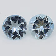 0.58 cttw Rich Blue Pair of Round Natural Aquamarines