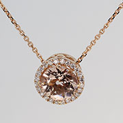 14K Rose Gold 1.59cttw Morganite & Diamond Pendant