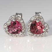 14K White Gold Anniversary 1.18cttw Tourmaline & Diamond Earrings