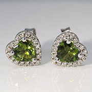 14K White Gold Anniversary 1.18cttw Tourmaline & Diamond Earrings