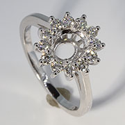 18K White Gold 0.42cttw Diamond Setting