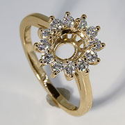 18K Yellow Gold 0.42cttw Diamond Setting