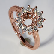 18K Rose Gold 0.42cttw Diamond Setting