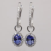 14K White Gold 2.35cttw Sapphire & Diamond Earrings