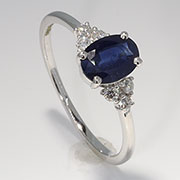 14K White Gold 1.06cttw Sapphire & Diamond Ring