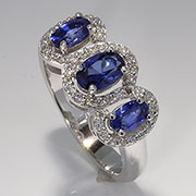 14K White Gold 1.50cttw Sapphire & Diamond Ring