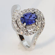 14K White Gold 1.27cttw Sapphire & Diamond Ring