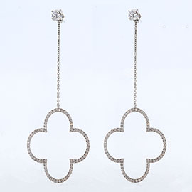 14K White Gold Drop Earrings : 2.20 cttw Diamonds