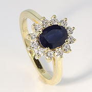 14K Yellow Gold 2.24cttw Sapphire & Diamond Ring