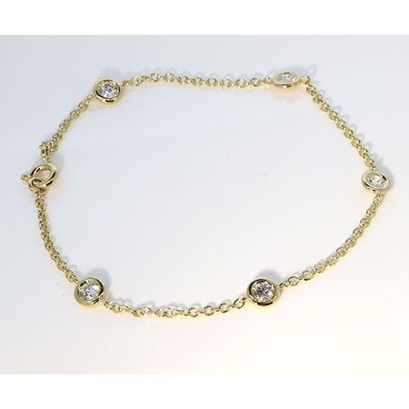 14K Yellow Gold Tennis Bracelet : 0.50 cttw Diamonds