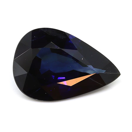 1.45 ct Pear Shape Natural Blue Sapphire : Darkish Blue