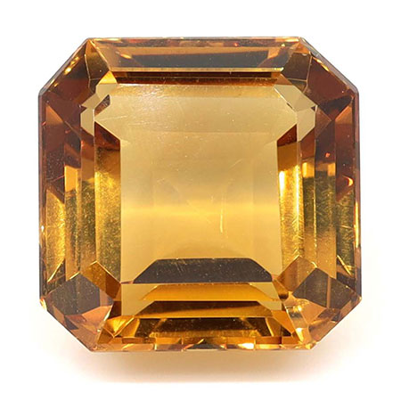 11.90 ct Emerald Cut Natural Citrine : Golden Orange