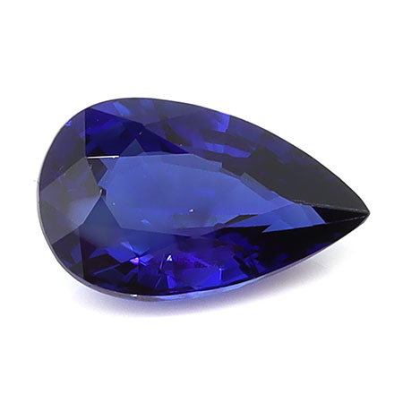 0.85 ct Pear Shape Natural Blue Sapphire : Rich Blue