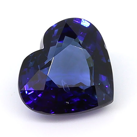 0.87 ct Heart Shape Natural Blue Sapphire : Rich Blue