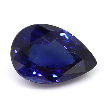 0.72 ct Pear Shape Natural Blue Sapphire : Royal Blue